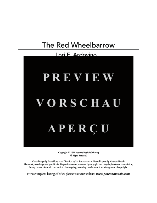 Produktgalerie: Seite 3 von 11 Red Wheelbarrow, The, , (Gemischtes Ensemble Sopran, Klarinette, Violine und Klavier)