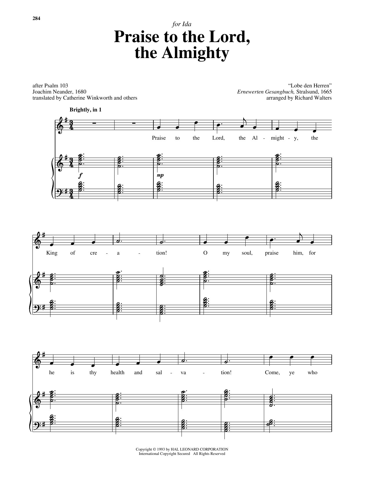 Produktbild zu: Praise To The Lord, The Almighty