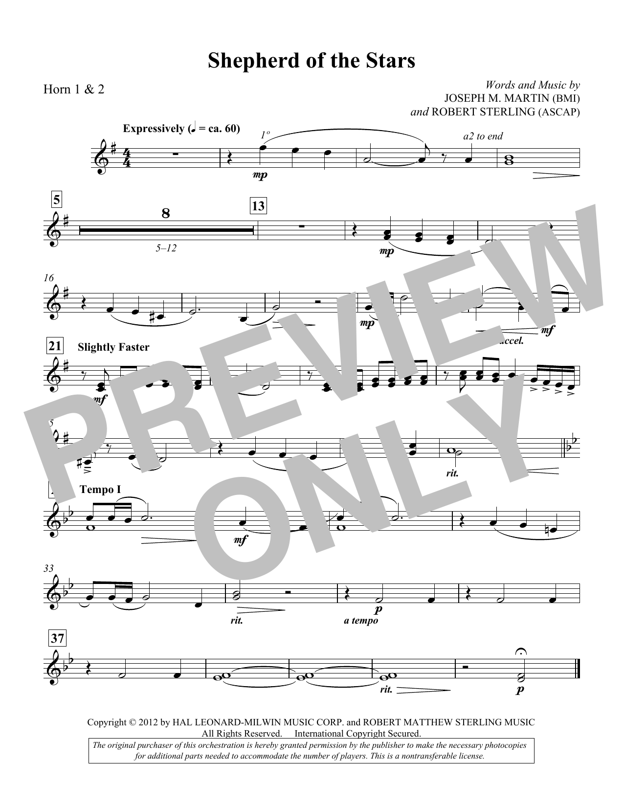 Product picture to: Shepherd Of The Stars - F Horn 1,2