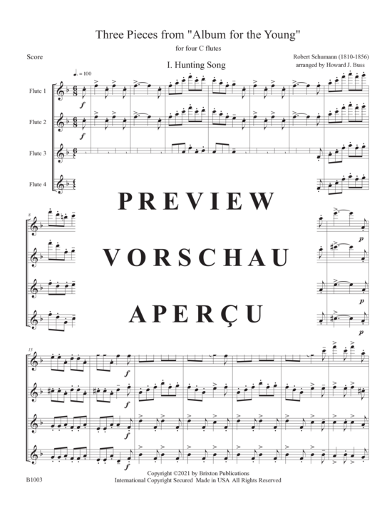 gallery: Three Pieces from Album for the Young , , (4 Flöten in C)