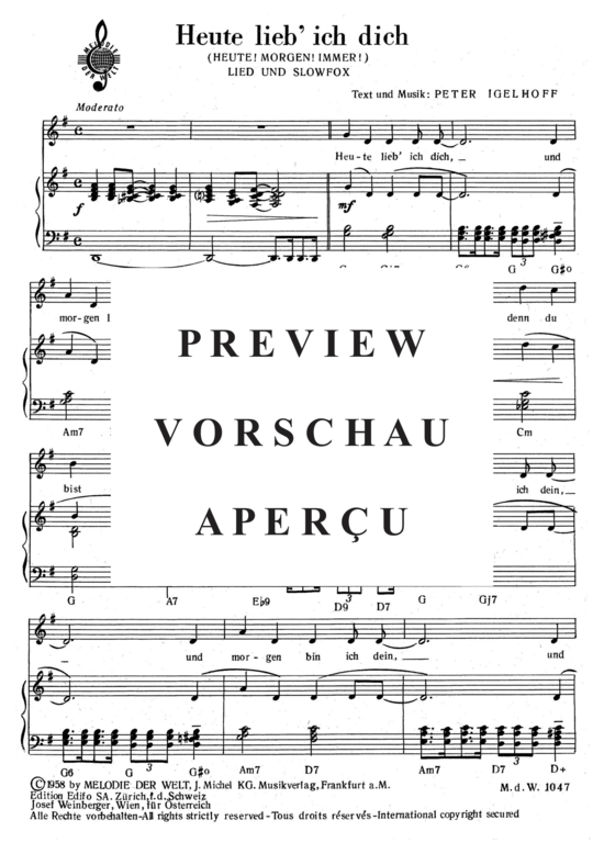 Produktgalerie: Seite 3 von 4 Heute lieb ich dich , , Klavier und Gesang