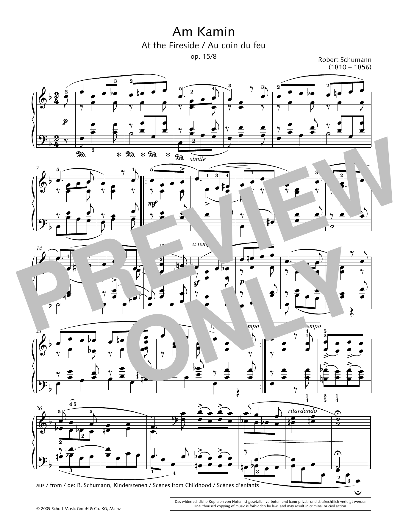 Product gallery: Page 1 of 1 At the Fireside, Robert Schumann