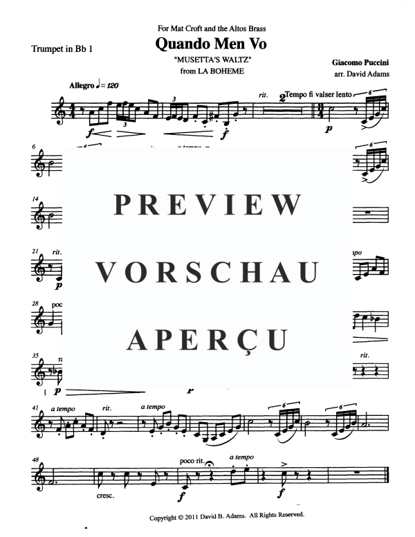 Product gallery: Page 9 of 11 Musetta's Waltz, , Brass Quintet