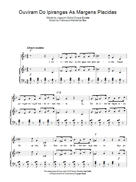 Product picture to: Ouviram Do Ipirangas As Margens Placidas (Brazilian National Anthem)