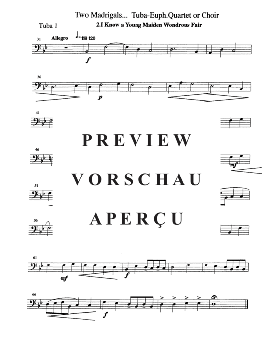 Produktgalerie: Seite 12 von 14 Two Madrigals , , (Tuba Quartett EETT)