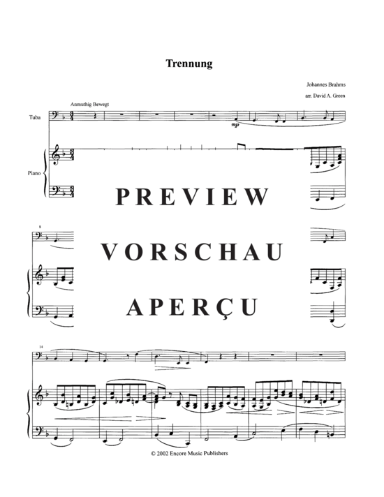 Product gallery: Page 4 of 6 Trennung , , (tuba + piano)