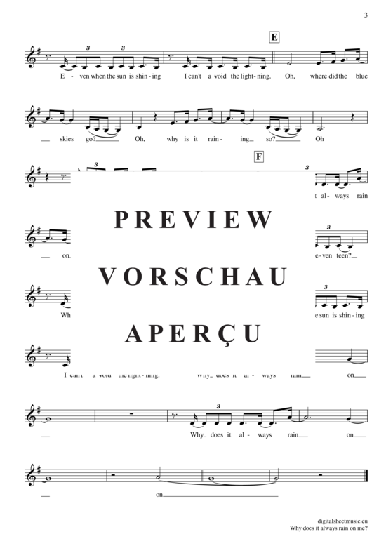 Produktgalerie: Seite 4 von 4 Why does it always rain on me , Travis, Trompete in B