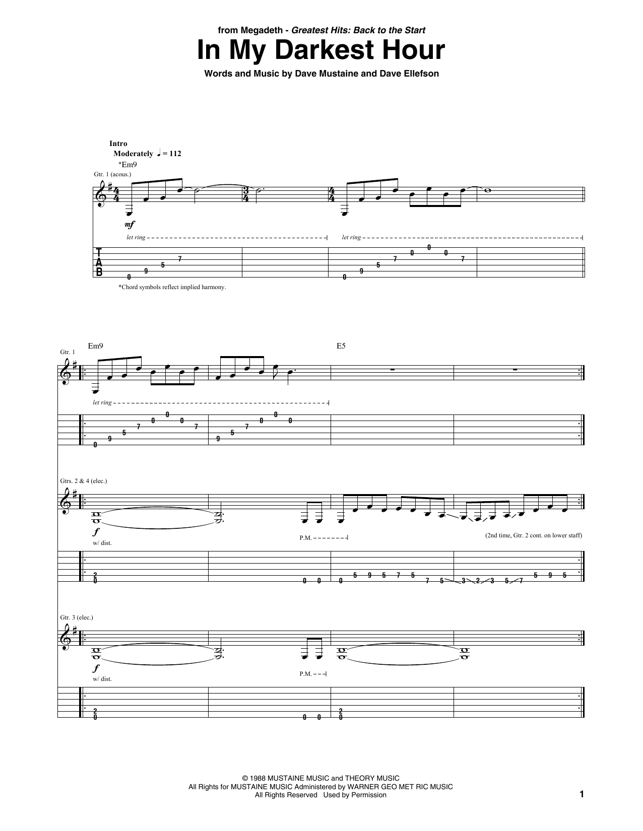 Produktgalerie: Seite 1 von 1 In My Darkest Hour, Megadeth, Gitarre