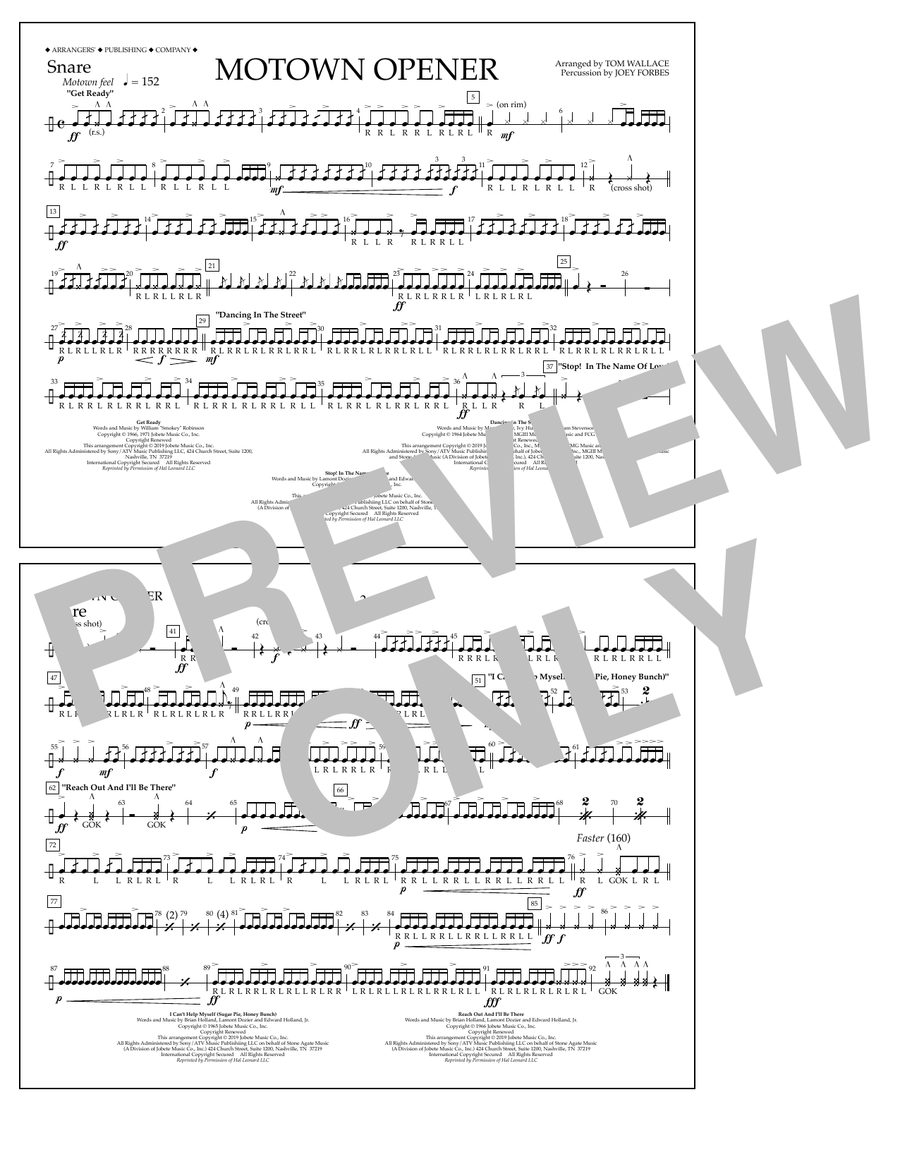 Product picture to: Motown Theme Show Opener (arr. Tom Wallace) - Snare