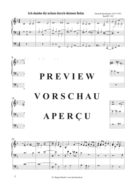 gallery: Ich danke dir schon durch deinen Sohn (BuxWV 195) , ,  (Orgel Solo)
