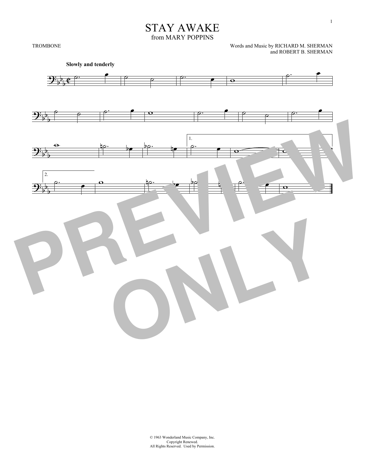 Product gallery: Page 1 of 1 Stay Awake (from Mary Poppins), Sherman Brothers