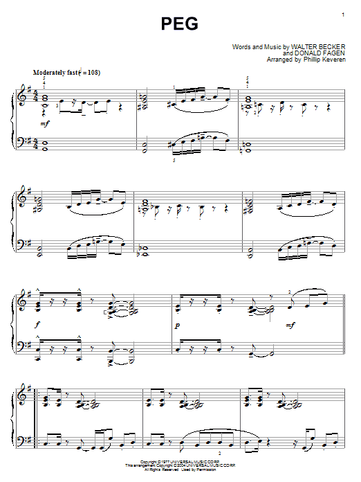 Produktbild zu: Peg (arr. Phillip Keveren)
