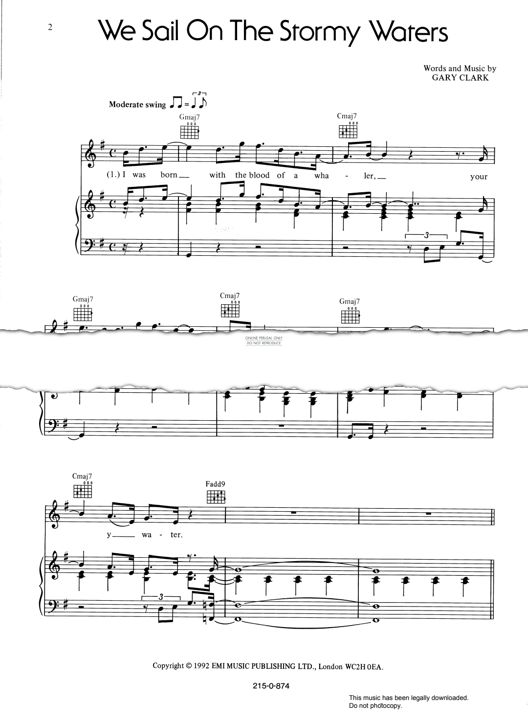 Produktgalerie: Seite 1 von 1 We Sail On The Stormy Waters, Gary Clark, Gesang, Gitarre, Klavier