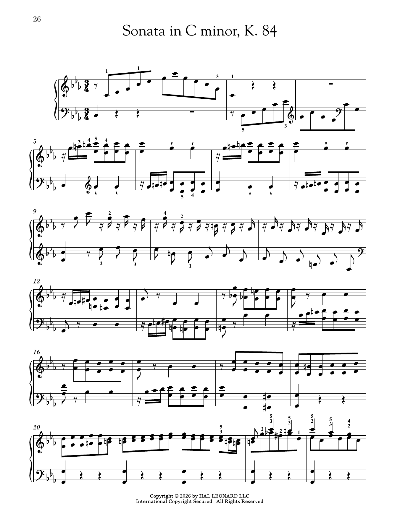 Produktgalerie: Seite 1 von 1 Sonata In C Minor, K. 84, Domenico Scarlatti, Klavier