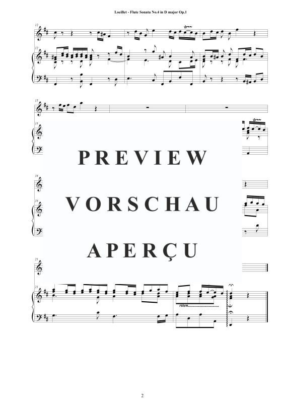 Product gallery: Page 3 of 11 Flute Sonata No.4 in D major Op.1, , Two Flutes and Harpsichord