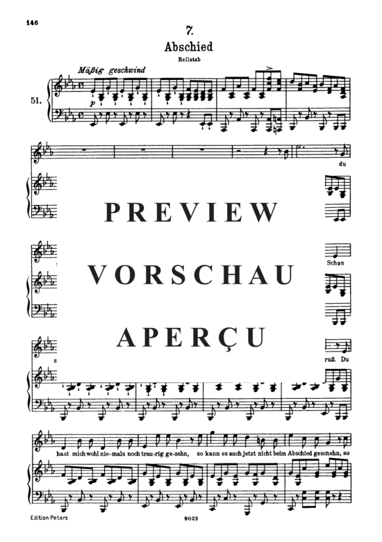 Product gallery: Page 2 of 6 Abschied D.957-7 (Schwanengesang), , High Voice and Piano