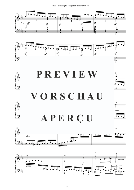 Produktgalerie: Seite 6 von 11 Passacaglia e Fuge in C-Moll BWV 582, , Cembalo/Klavier Solo
