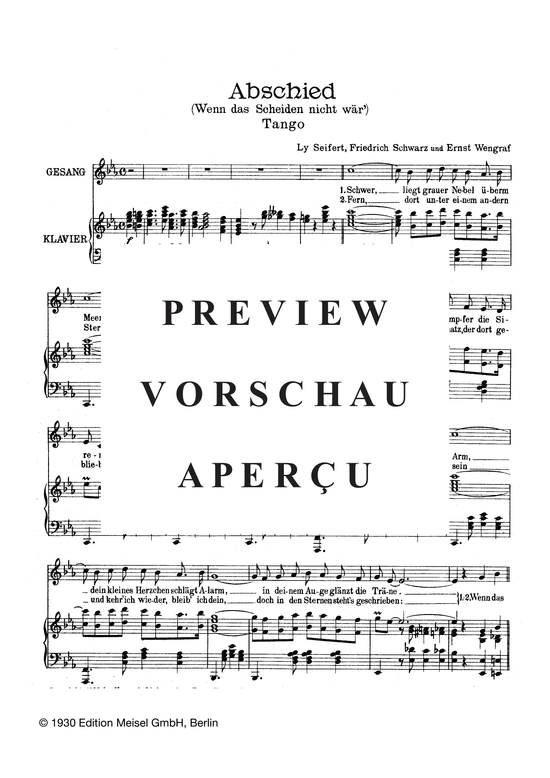 Produktgalerie: Seite 4 von 4 Abschied (Wenn das Scheiden nicht wär), 	, Klavier und Gesang