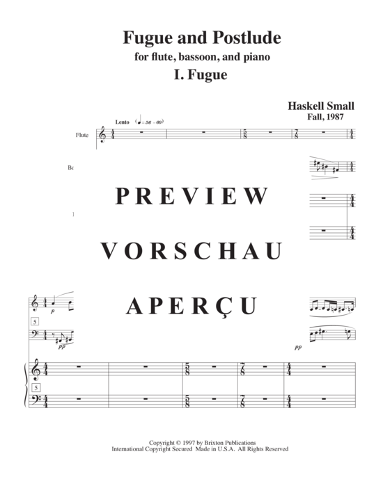 Product gallery: Page 4 of 21 Fugue and Postlude , , (flute, bassoon and piano)