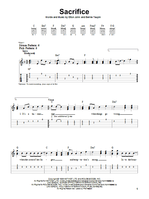 Product gallery: Page 1 of 1 Sacrifice, Elton John