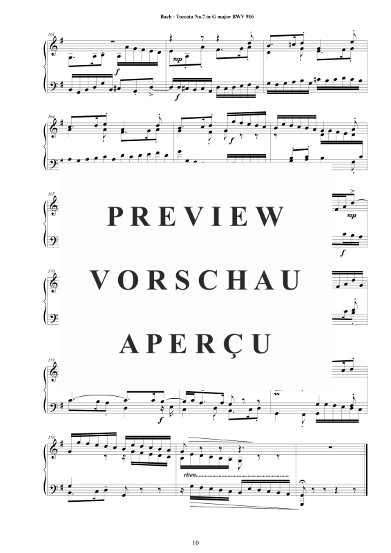 Produktgalerie: Seite 11 von 11 Toccata Nr. 7 G-Dur BWV 916, , Cembalo/Klavier Solo