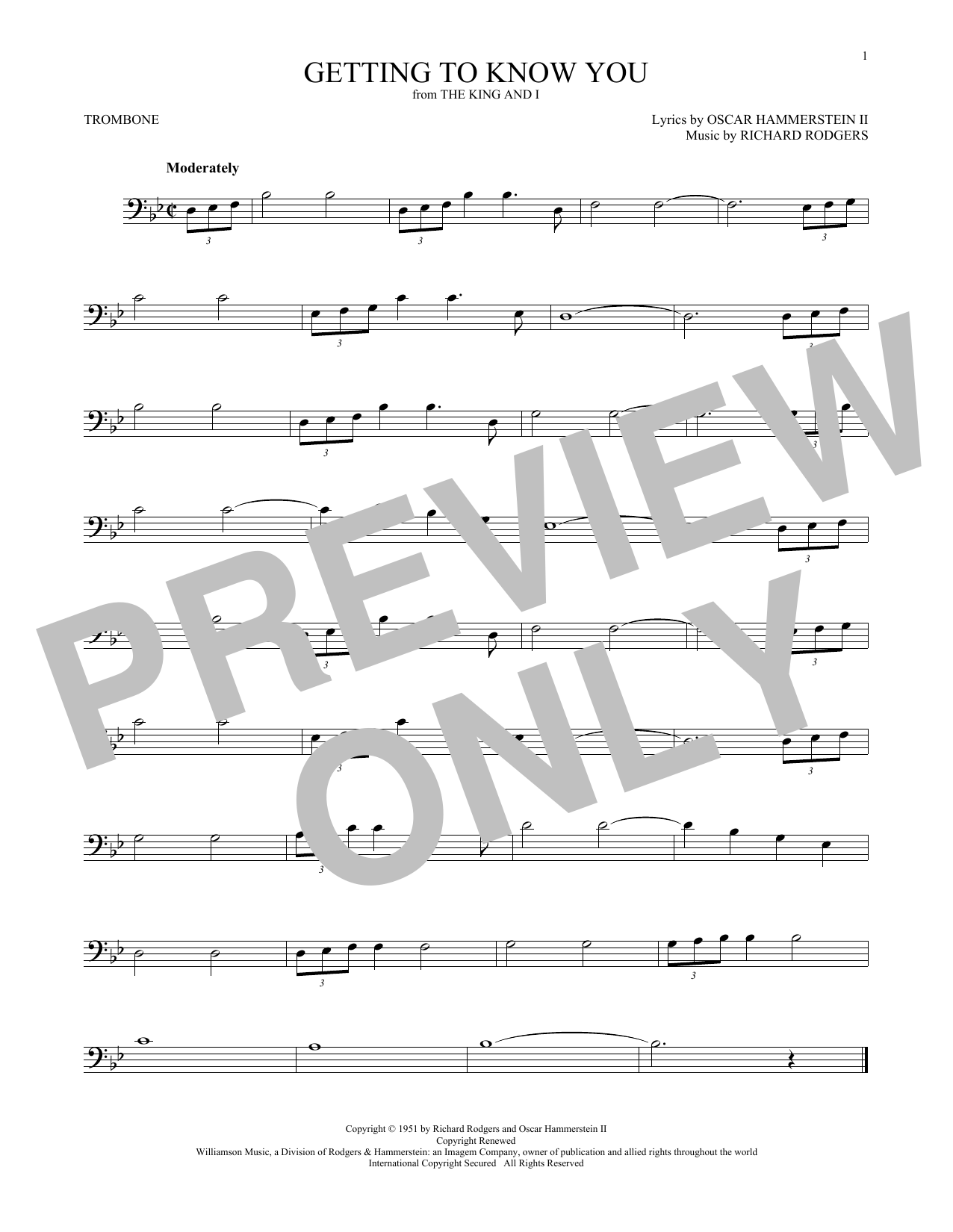 Product gallery: Page 1 of 1 Getting To Know You, Rodgers & Hammerstein
