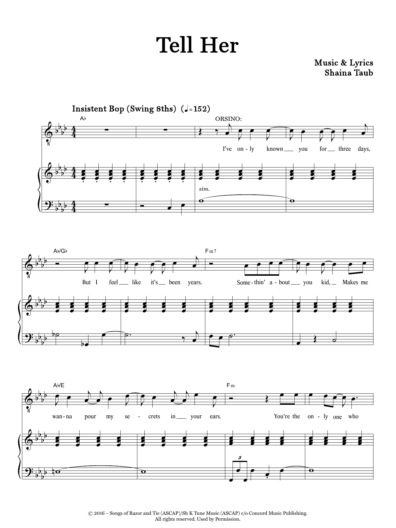 Produktbild zu: Tell Her (from Twelfth Night)