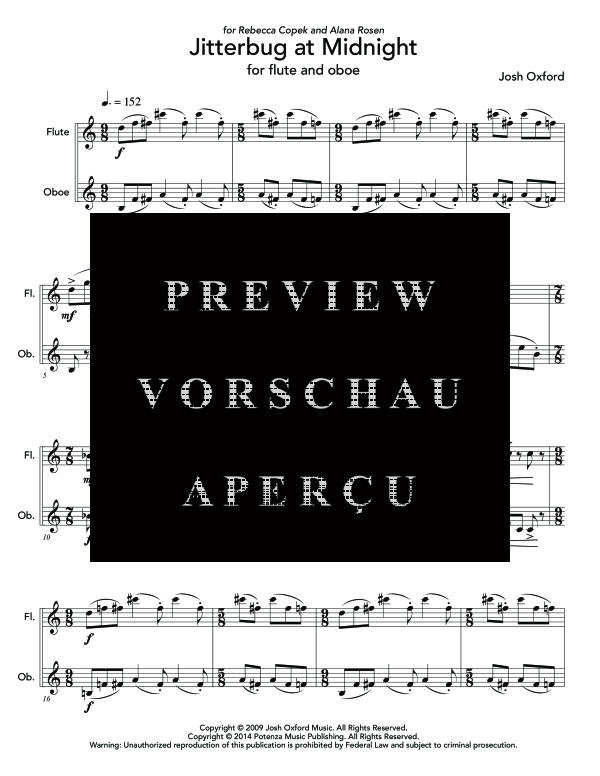 Product gallery: Page 5 of 11 Jitterbug at Midnight, , (woodwind duet flute and oboe)