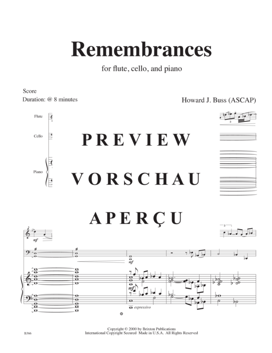 Product gallery: Page 4 of 21 Remembrances , , (flute, cello and piano)