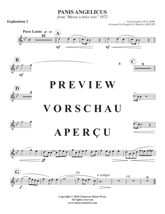 Product gallery: Page 13 of 13 Panis Angelicus , , (Trio for 2x euphonium + organ)