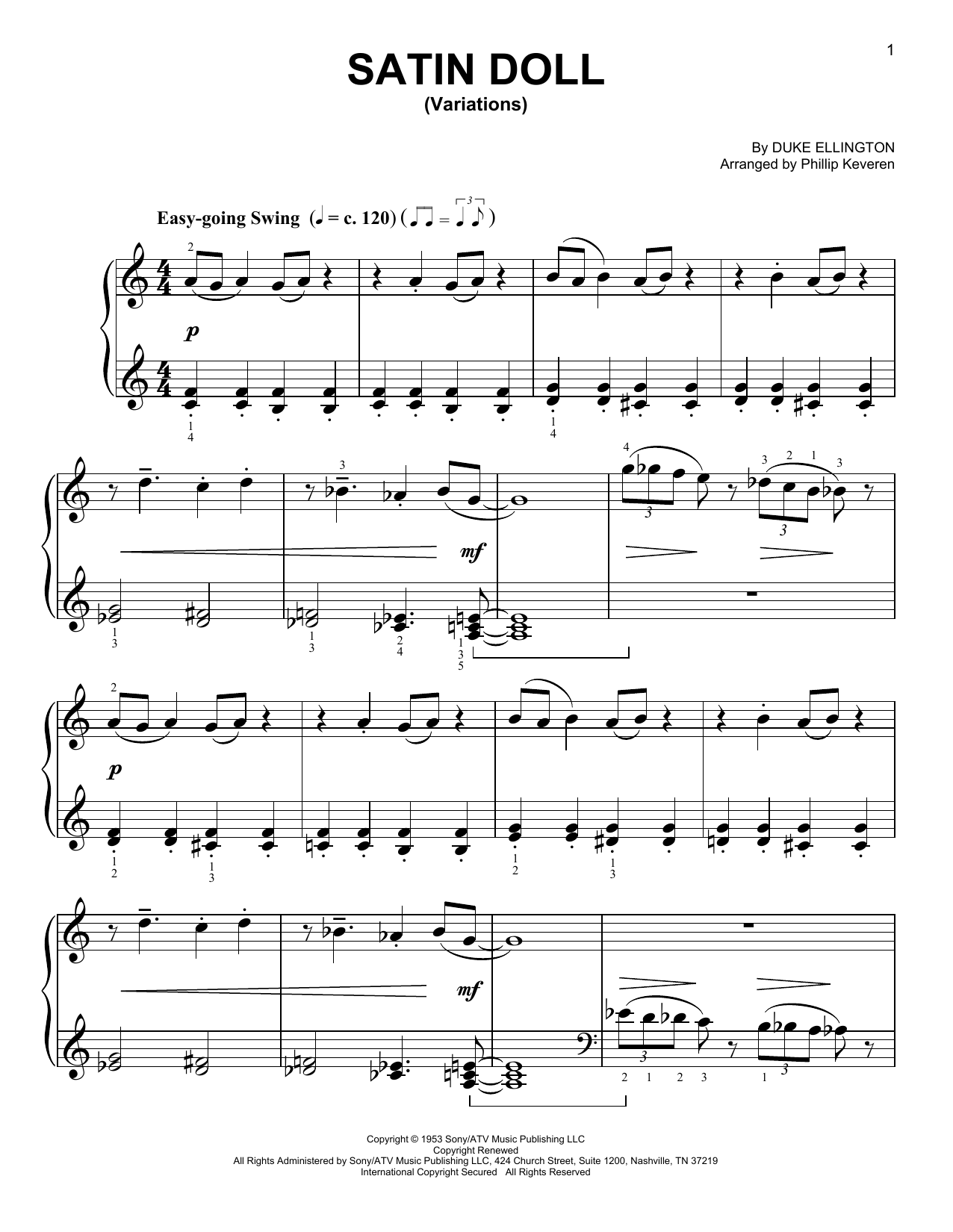 Product picture to: Satin Doll (arr. Phillip Keveren)