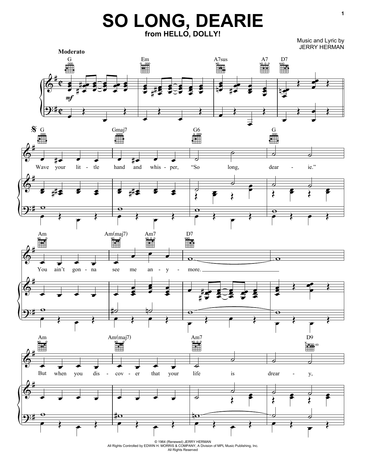 Produktbild zu: So Long, Dearie (from Hello, Dolly!)