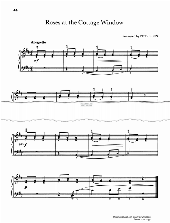 Produktgalerie: Seite 1 von 1 Roses At The Cottage Window (from 'Five Czech Folk Songs'), Petr Eben, Klavier