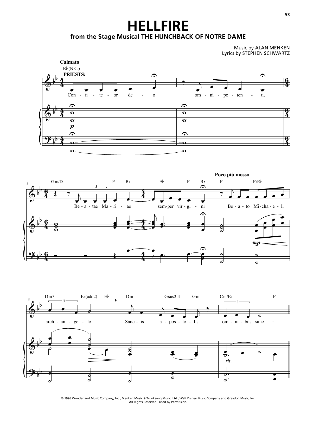 Product gallery: Page 1 of 1 Hellfire (from The Hunchback Of Notre Dame: A New Musical), Alan Menken & Stephen Schwartz