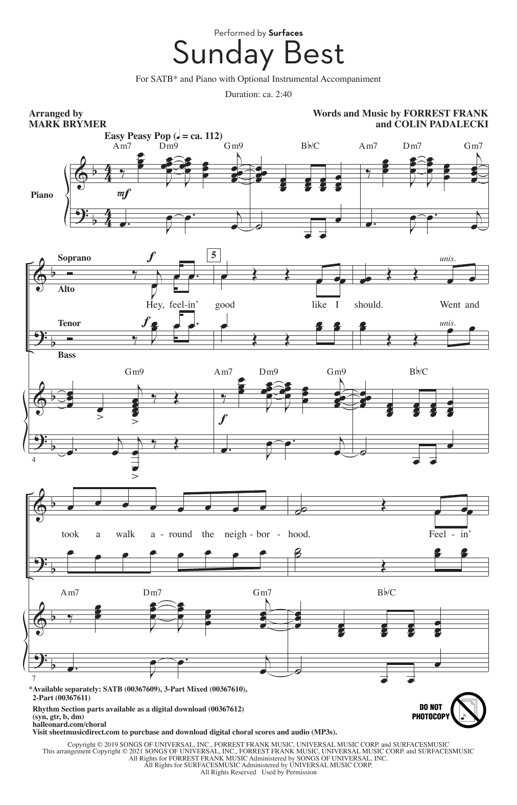 Produktbild zu: Sunday Best (arr. Mark Brymer)