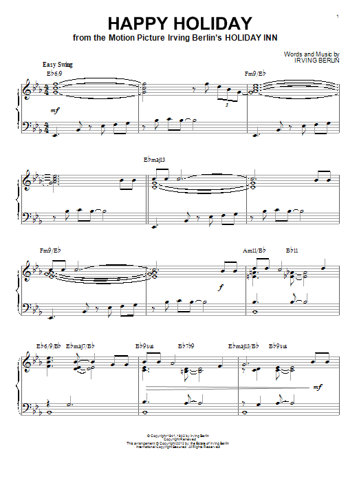 Product gallery: Page 1 of 1 Happy Holiday [Jazz version] (arr. Brent Edstrom), Irving Berlin