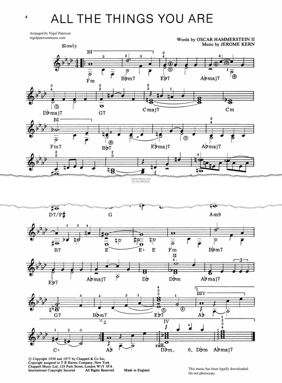 Product gallery: Page 1 of 1 All The Things You Are, Are Mine, Jerome Kern