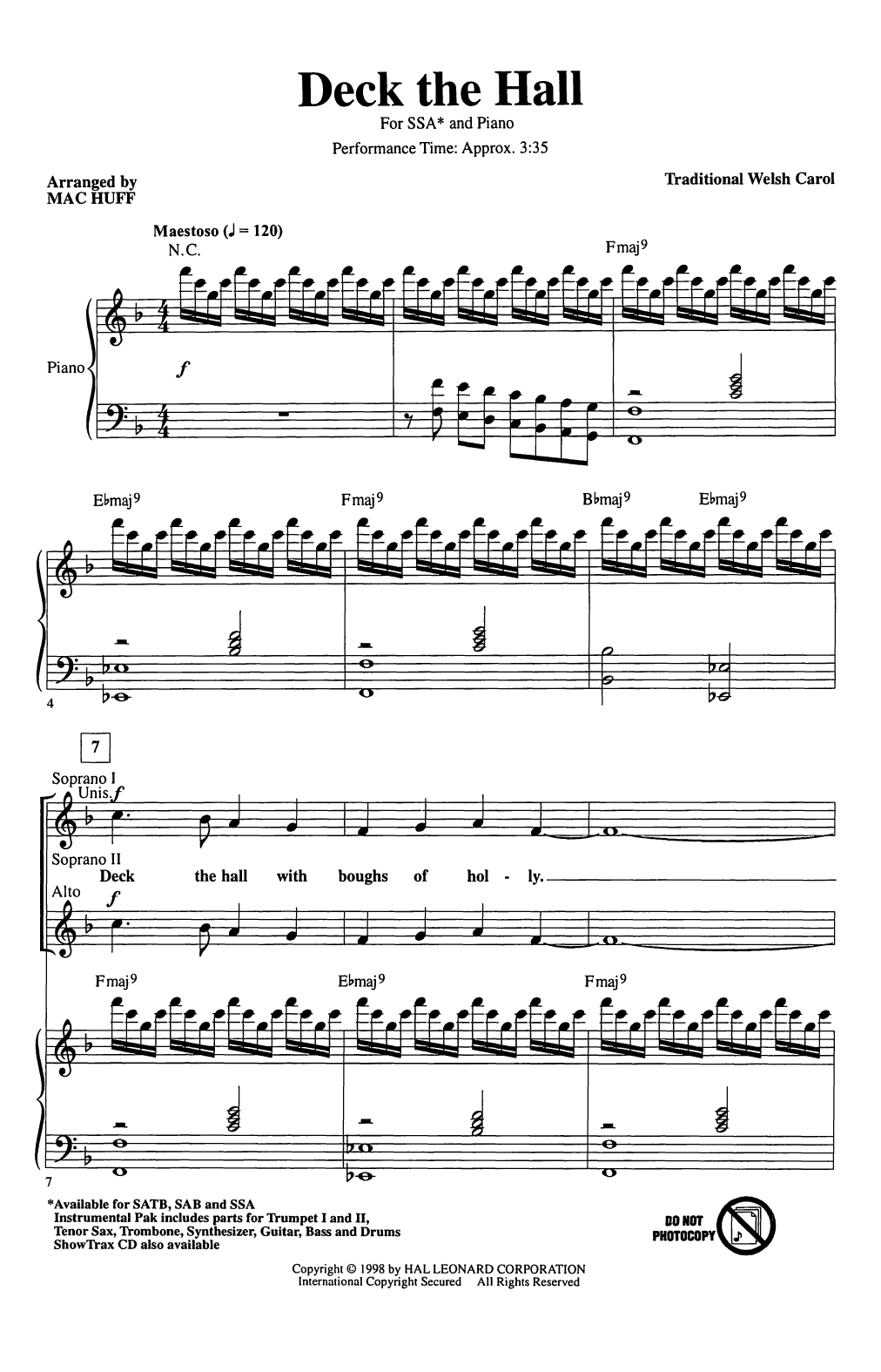 Produktgalerie: Seite 1 von 1 Deck The Hall (arr. Mac Huff), Traditional Welsh Carol, Chor