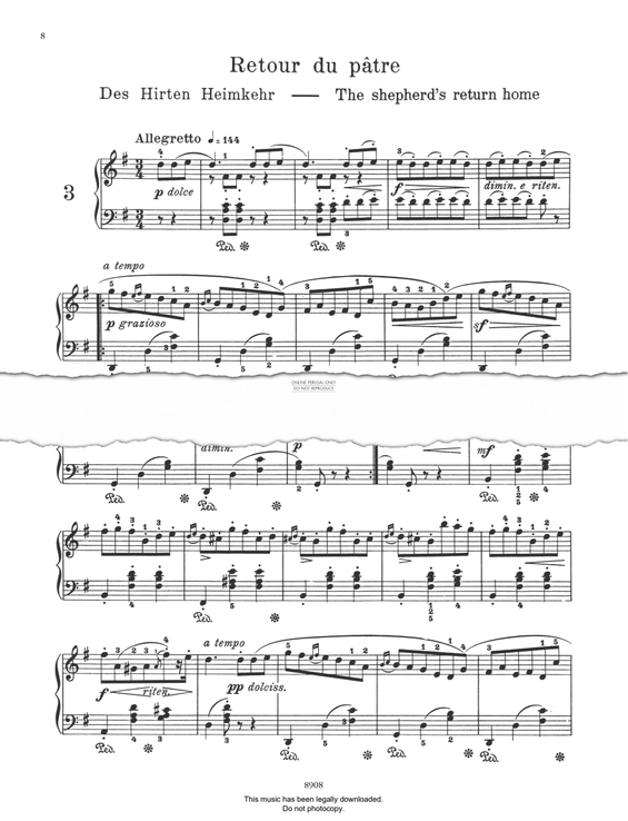 Produktbild zu: Retour du pâtre (Op. 109 No. 3)