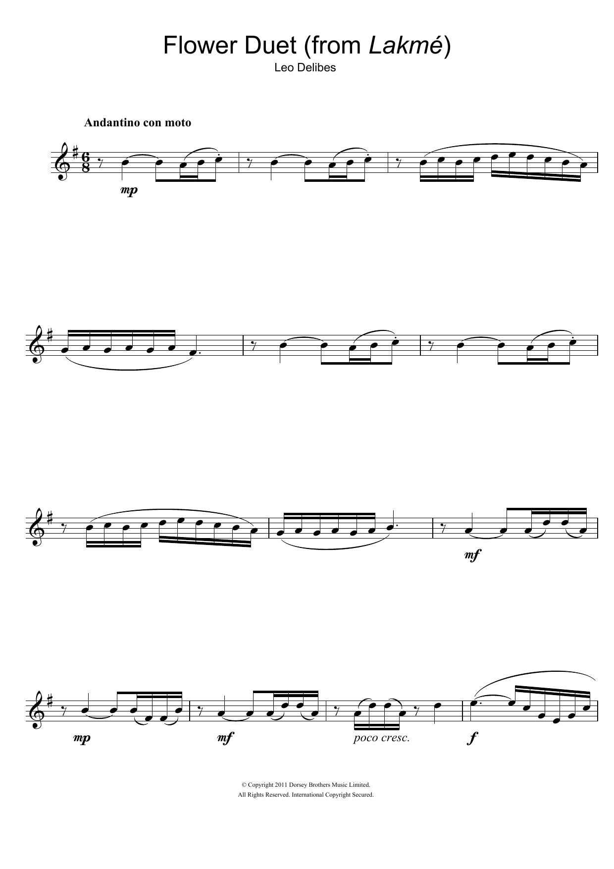 Product gallery: Page 1 of 1 Flower Duet (from Lakme), Léo Delibes