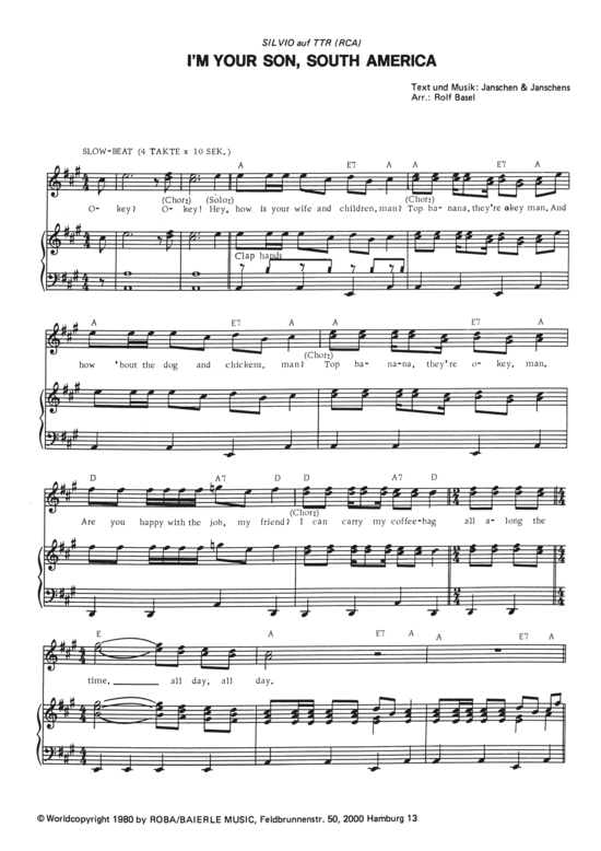 Produktbild zu: I'm your Son, South America Silvio