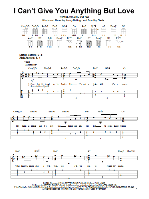 Product gallery: Page 1 of 1 I Can't Give You Anything But Love, Dorothy Fields