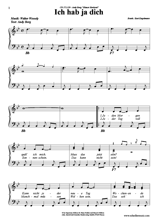 Produktgalerie: Seite 1 von 5 Ich hab ja dich , Andy Borg, Klavier und Gesang