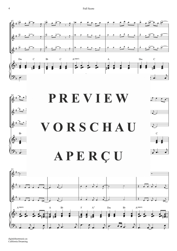 gallery: California Dreamin, Mamas & Papas, (Trompeten Trio + Klavier)