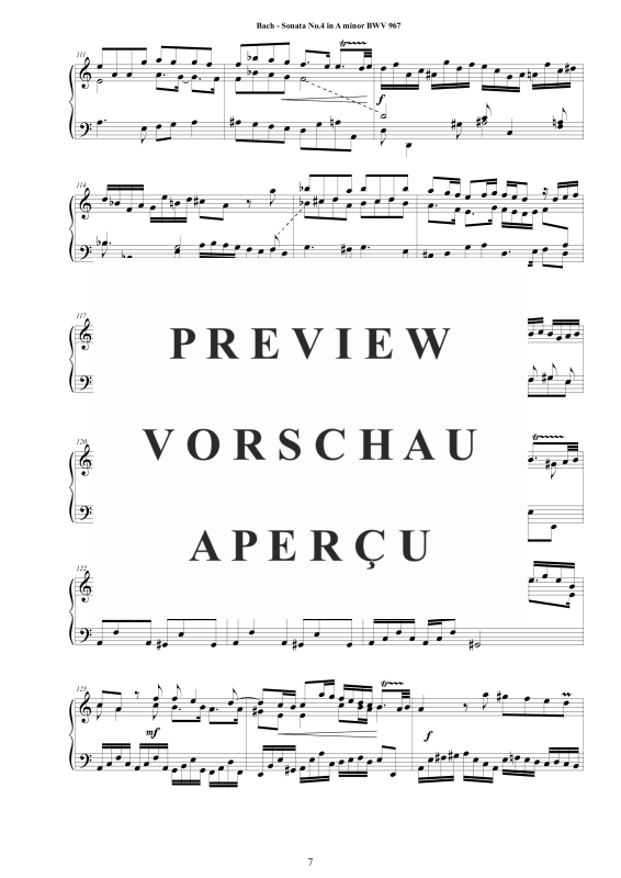Produktgalerie: Seite 8 von 9 Sonate Nr. 4 in A-Moll BWV 967, , Cembalo/Klavier Solo