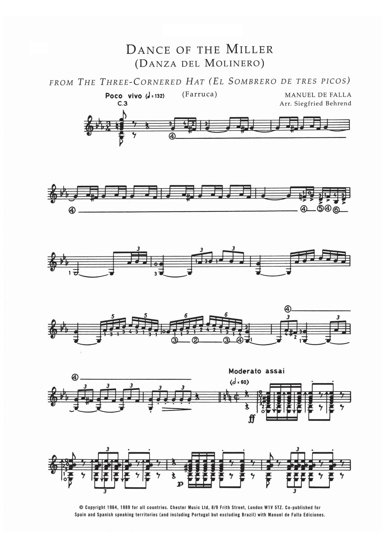 Produktbild zu: Danza Del Molinero ('The Miller's Dance') (From El Sombrero De Tres Picos ('The Three-Cornered Hat')