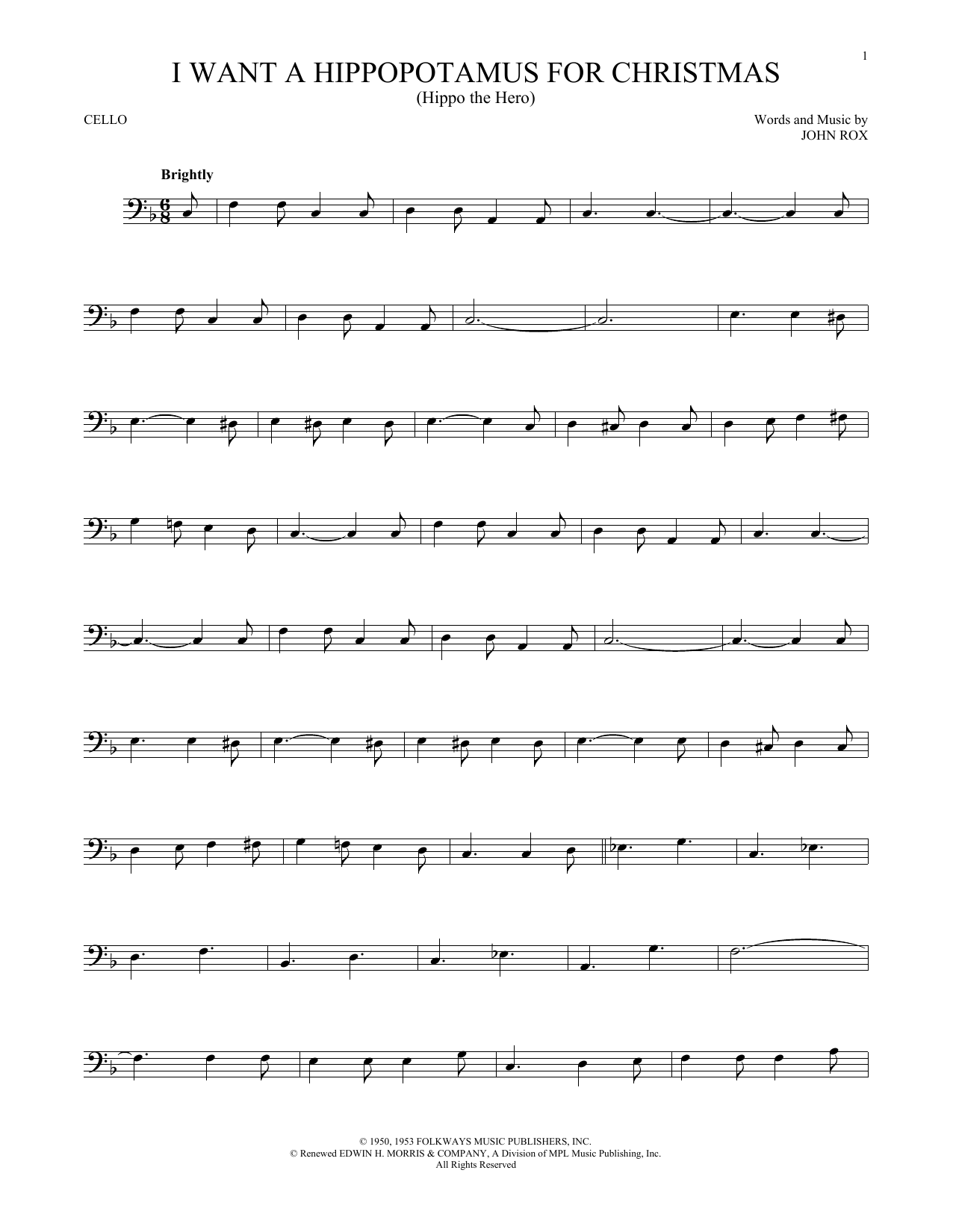 Produktgalerie: Seite 1 von 1 I Want A Hippopotamus For Christmas (Hippo The Hero), Gayla Peevey, Violoncello