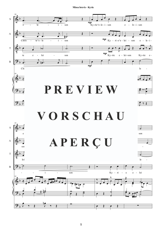 Produktgalerie: Seite 6 von 11 Missa Brevis in D-Moll, , Gemischter Chor und Orgel