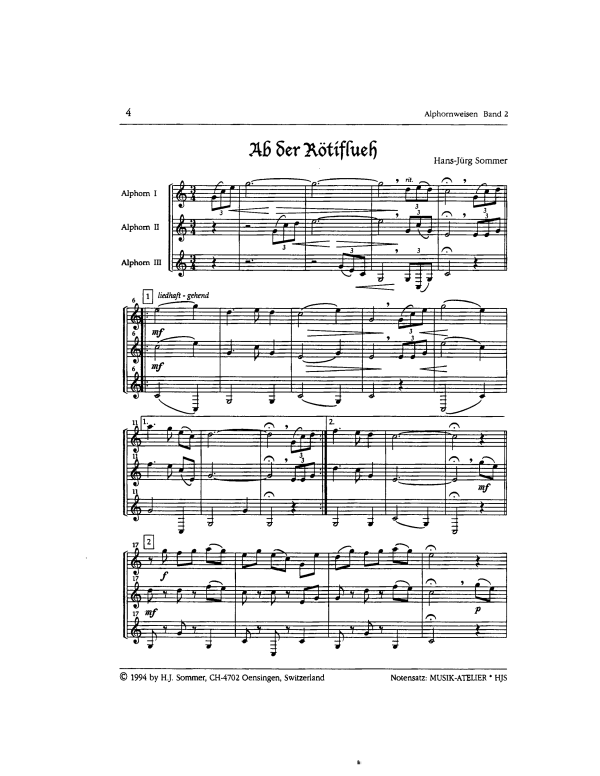 Produktgalerie: Seite 1 von 11 Alphornweisen, , Alphorn Solo, Duett, Trio oder Quartett