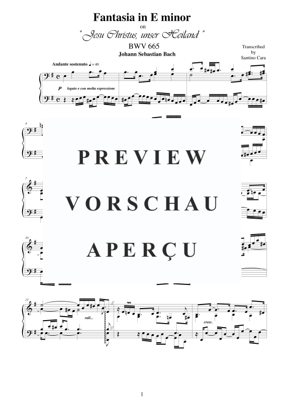 Produktgalerie: Seite 2 von 5 Fantasia in E-Moll BWV 665, , Klavier Solo